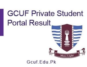 GCUF Private Student Portal Result 