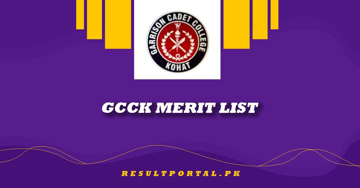 GCCK Merit List Entry test result